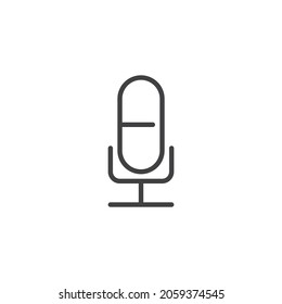 Microphone line icon. linear style sign for mobile concept and web design. Mic outline vector icon. Symbol, logo illustration. Vector graphics