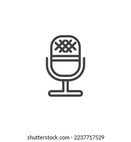 Microphone line icon. linear style sign for mobile concept and web design. Mic, record outline vector icon. Symbol, logo illustration. Vector graphics