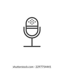 Microphone line icon. linear style sign for mobile concept and web design. UI microphone outline vector icon. Symbol, logo illustration. Vector graphics
