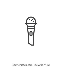 Microphone line icon. linear style sign for mobile concept and web design. Microphone outline vector icon. Symbol, logo illustration. Vector graphics