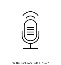 Microphone line icon, logo vector