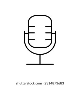 Microphone line icon, logo vector