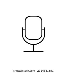 Icono de línea de micrófono, vector de logotipo