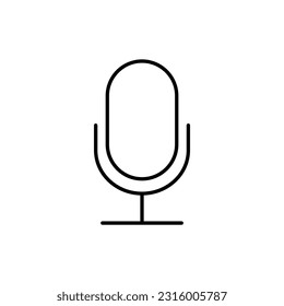 Icono de línea de micrófono, vector de logotipo