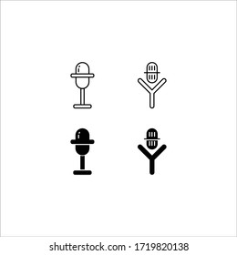 Microphone line icon, mic outline and solid vector illustration, linear pictogram isolated on white.