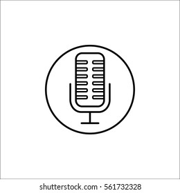 Microphone line icon, mobile sign and sound message, vector graphics, a linear pattern on a white background, eps 10.