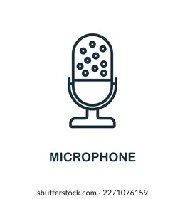 Microphone line icon. Monochrome simple Microphone outline icon for templates, web design and infographics