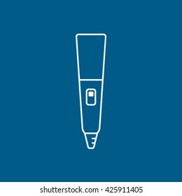 Microphone Line Icon On Blue Background