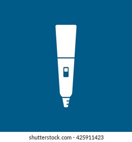 Microphone Line Icon On Blue Background