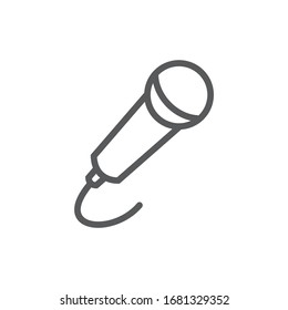 Microphone Line Icon on white background