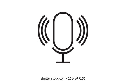 Microphone line icon on white background