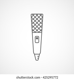 Microphone Line Icon On White Background