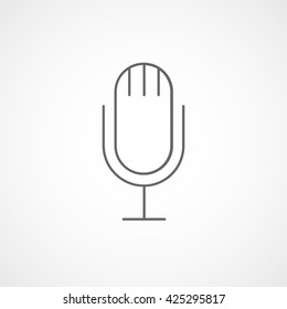 Microphone Line Icon On White Background