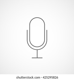 Microphone Line Icon On White Background