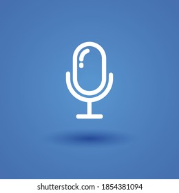 Icono de línea de micrófono, ilustración de vector de contorno.