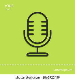 microphone line icon, outline vector illustration.