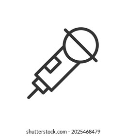 Microphone line icon, sign or symbol. Premium pictogram in trendy outline style. Microphone pixel perfect vector icon isolated on a white background.