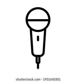 Microphone line icon. simple illustration. mobile concept app line icon and web design. Editable stroke. Design template vector