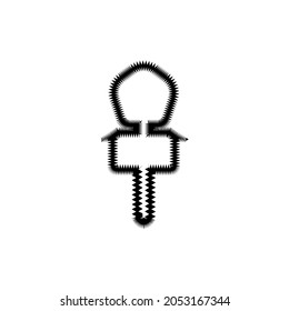Microphone line icon. Simple style karaoke festival poster background symbol. Concert equipment sign. Logo design element. T-shirt printing. Vector for sticker.