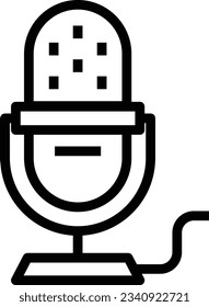 Icono de línea de micrófono - Icono único, vector