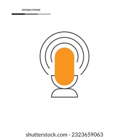 Microphone Line Icon Vector Design.