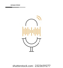 Microphone Line Icon Vector Design.