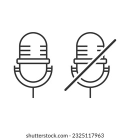Microphone Line Icon Vector Design.