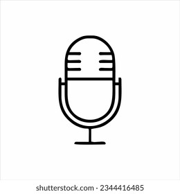 Icono de línea de micrófono ilustración vectorial en fondo blanco