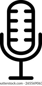 Ilustración vectorial de icono de línea de micrófono