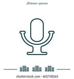 microphone line icon. vector illustration