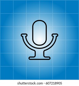 microphone line icon. vector illustration