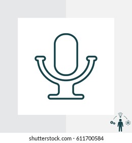 microphone line icon. vector illustration