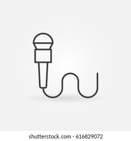 Microphone Line Icon - Vector Outline Interview Concept Sign In Thin Line Style