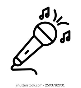 Microphone  line icon, vector, pixel perfect, illustrator file 
