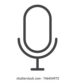 Microphone line icon, web and mobile, record sign vector graphics, a linear pattern on a white background, eps 10.