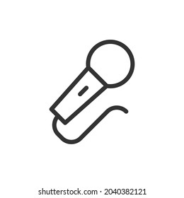 Microphone line icon. Web symbol for web and apps. Sign design in outline style. Microphone stroke object.