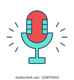 Icono universal de línea de micrófono ui ux símbolo de elemento.