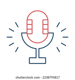 Icono universal de línea de micrófono ui ux símbolo de elemento.