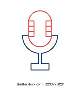 Icono universal de línea de micrófono ui ux símbolo de elemento.