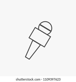 Microphone line vector icon