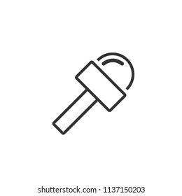 microphone line vector icon