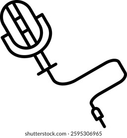 Microphone Line Vector Icon Design