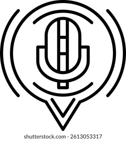 Microphone Line Vector Icon Design