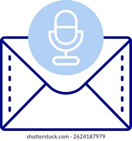 Diseño de icono de Vector de línea de micrófono