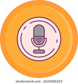 Diseño de icono de Vector de línea de micrófono