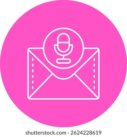 Design de ícone de vetor de linha de microfone