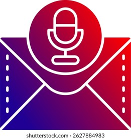 Design de ícone de vetor de linha de microfone