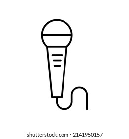 Microphone line vector icon on white background