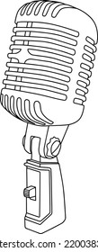 microphone line vector illustration isolated on white background