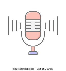 Microphone lineal color icon , vector, pixel perfect, illustrator file